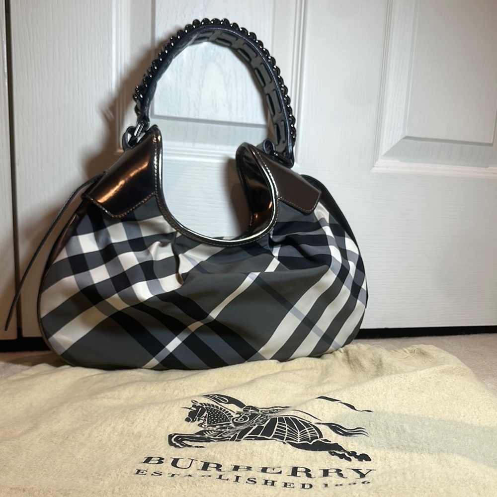 Burberry Black and Gray Women's Bag